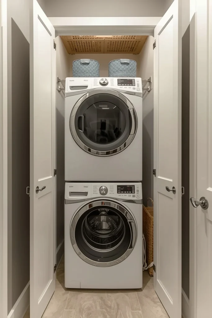 Built-In Stackable Washer Dryer Closet