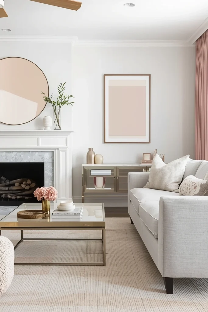 Soft Blush and Light Gray