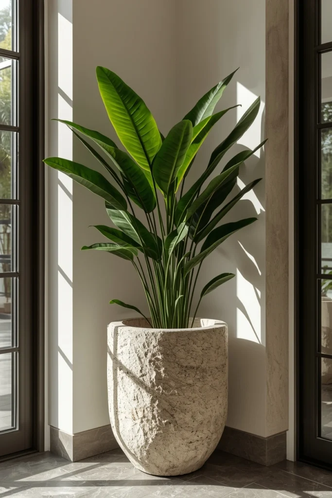 Stone Planters With Greenery