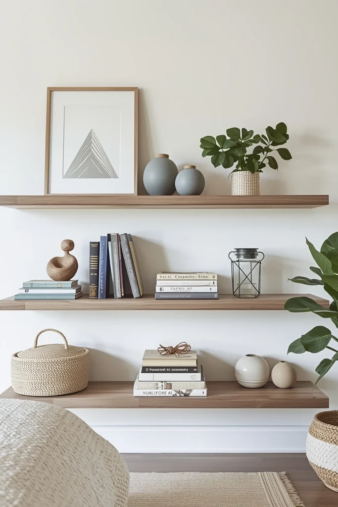 Low Horizontal Bedroom Bookshelves
