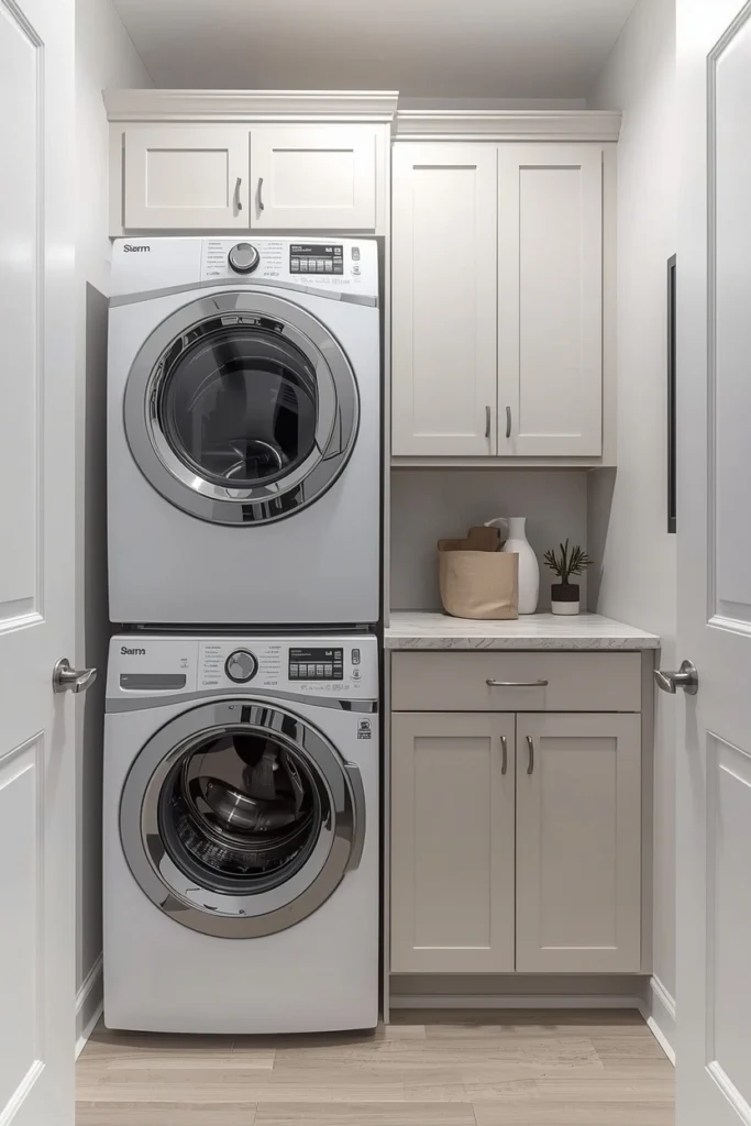Compact Laundry Room with Light Colors