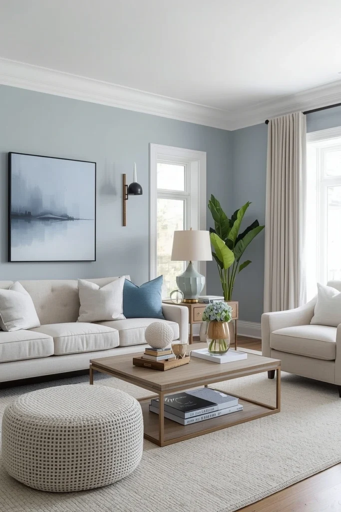 Dusty Blue and Soft White