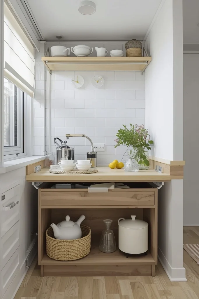 Fold-Down Tables with Storage