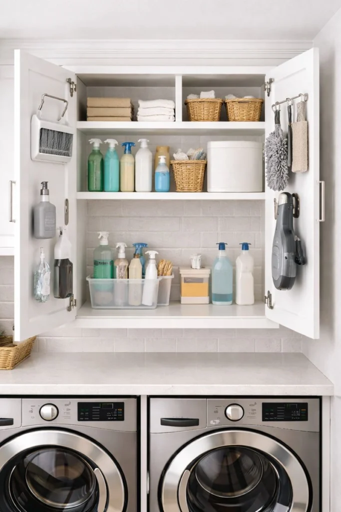 Hidden Storage Behind Cabinet Doors