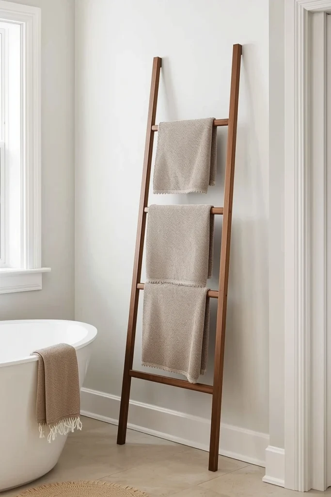 Ladder-Style Towel Racks for Effortless Elegance