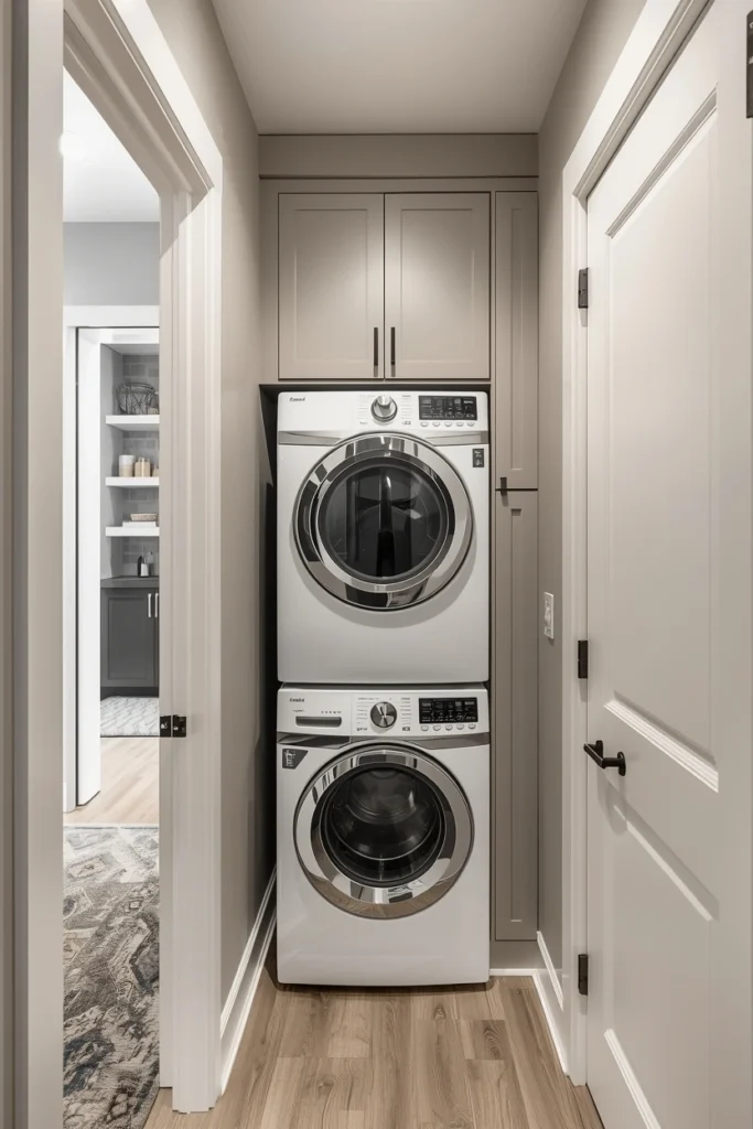 Stackable Washer Dryer in a Narrow Hallway