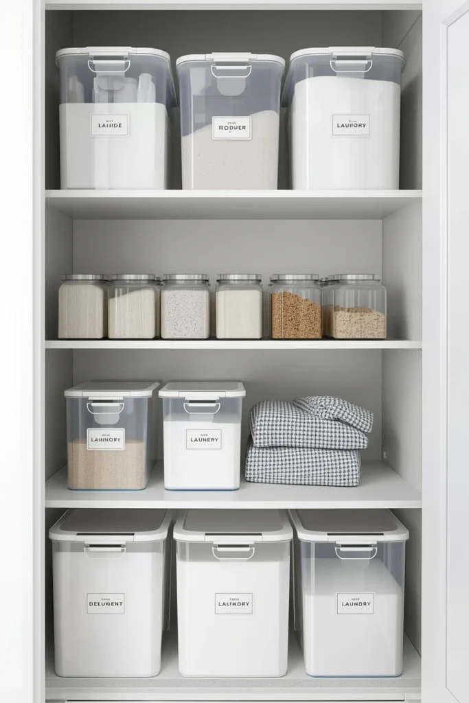 Use Clear Containers for Detergents and Supplies