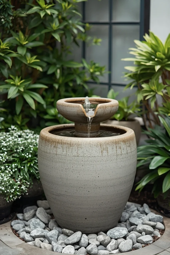 Ceramic Pot Overflow Fountain