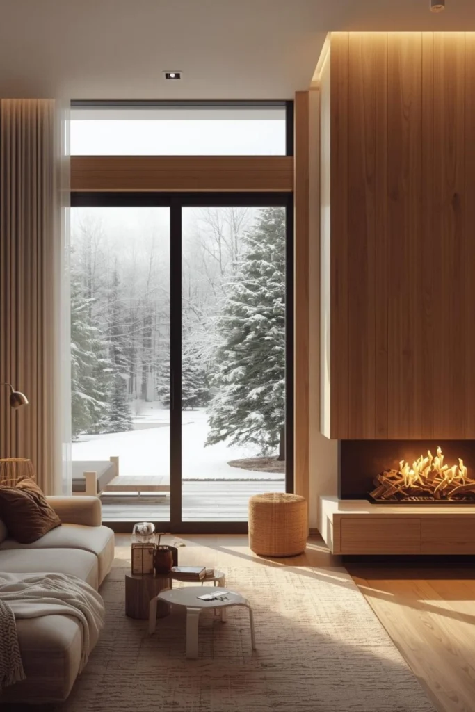 Add Natural Wood for Warm Contrast