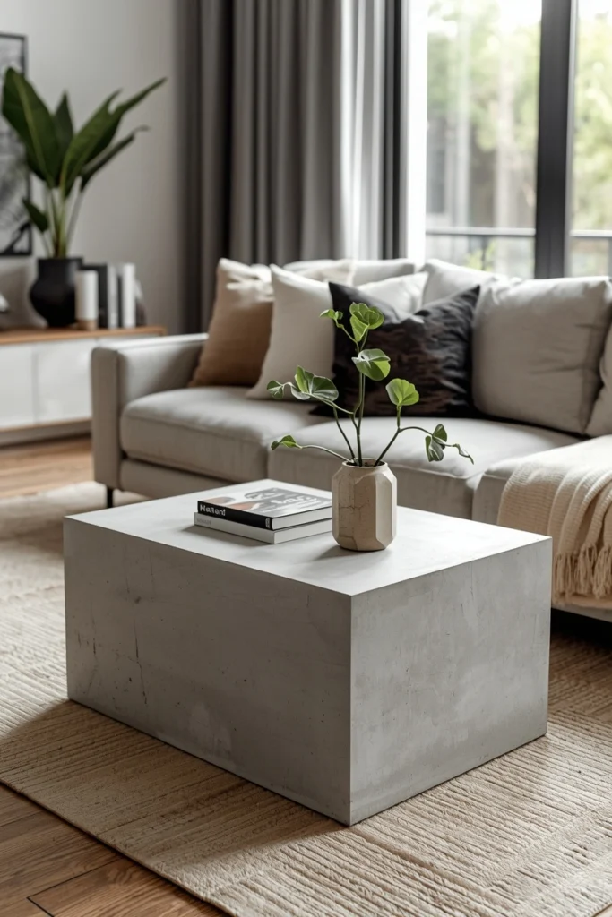 DIY Concrete Side Tables With Clean Lines