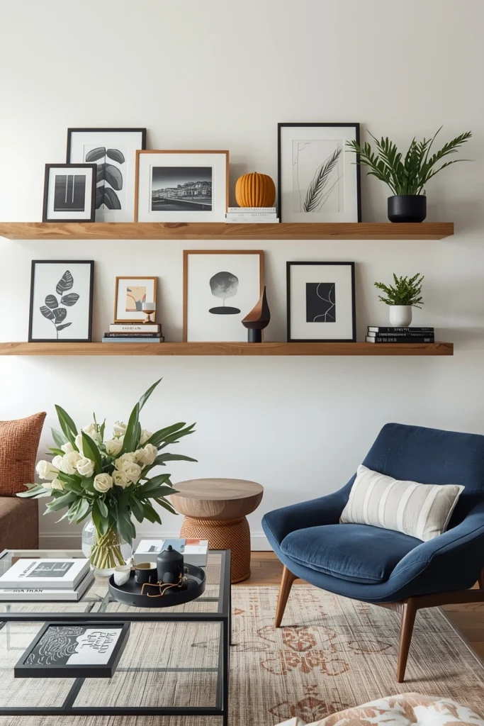 Layered Wall Art with Shelves