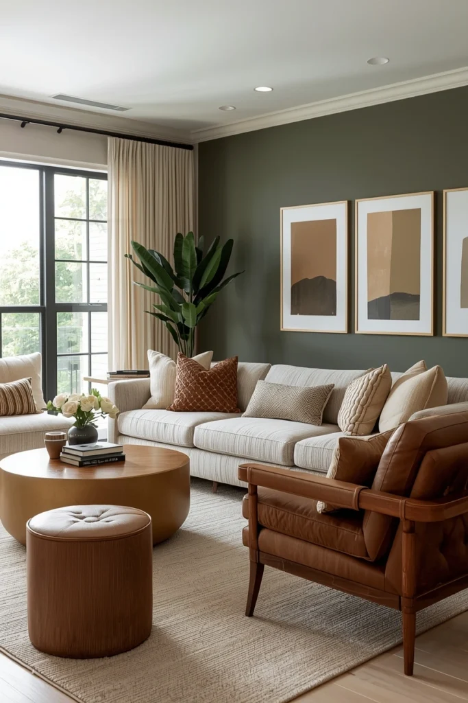 Muted Olive Green and Warm Neutrals