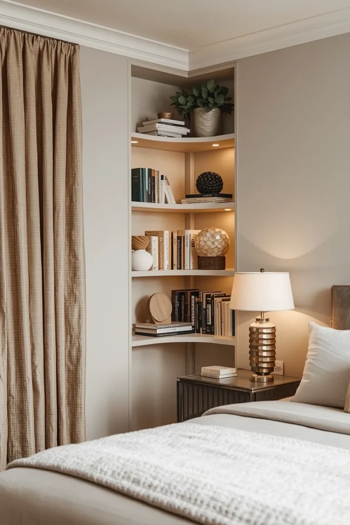 Corner Bedroom Bookshelves That Maximize Space