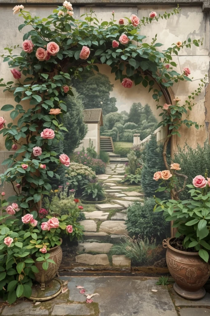 Vintage Garden Scene Murals