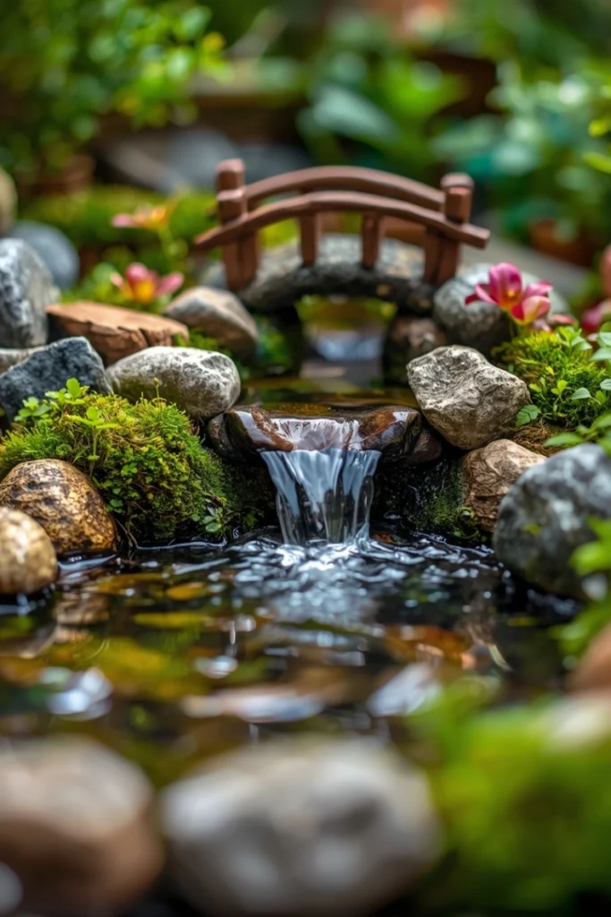 Fairy Garden with Mini Water Feature