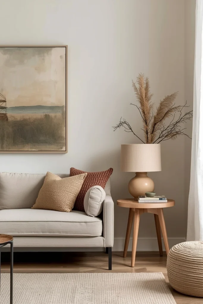 Minimal Color Accents in Earthy Neutrals