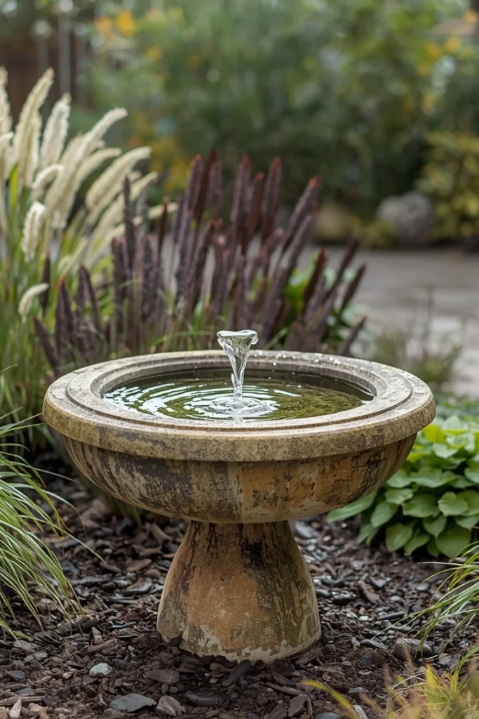 Repurposed Stone Basin Fountain
