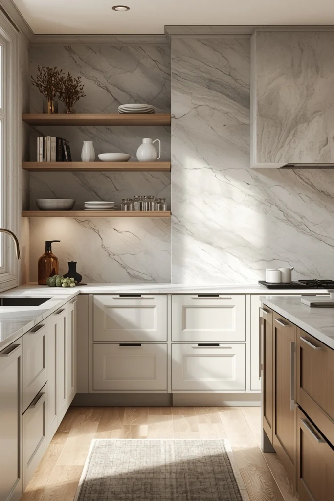 Stone Countertops with Subtle Veining