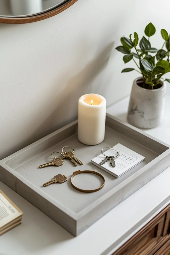 Concrete Tray Decor for Entryways