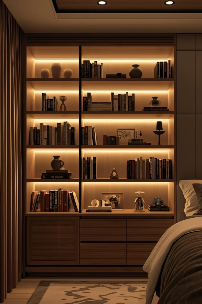 Bookshelves with Integrated Lighting