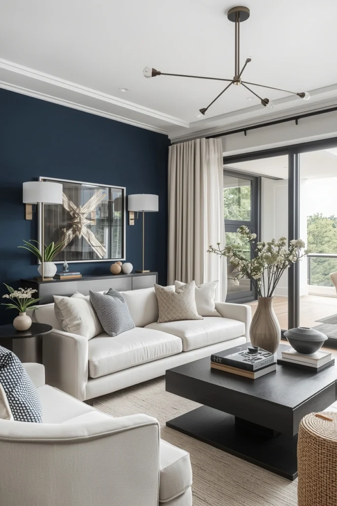 Navy Blue and Warm White