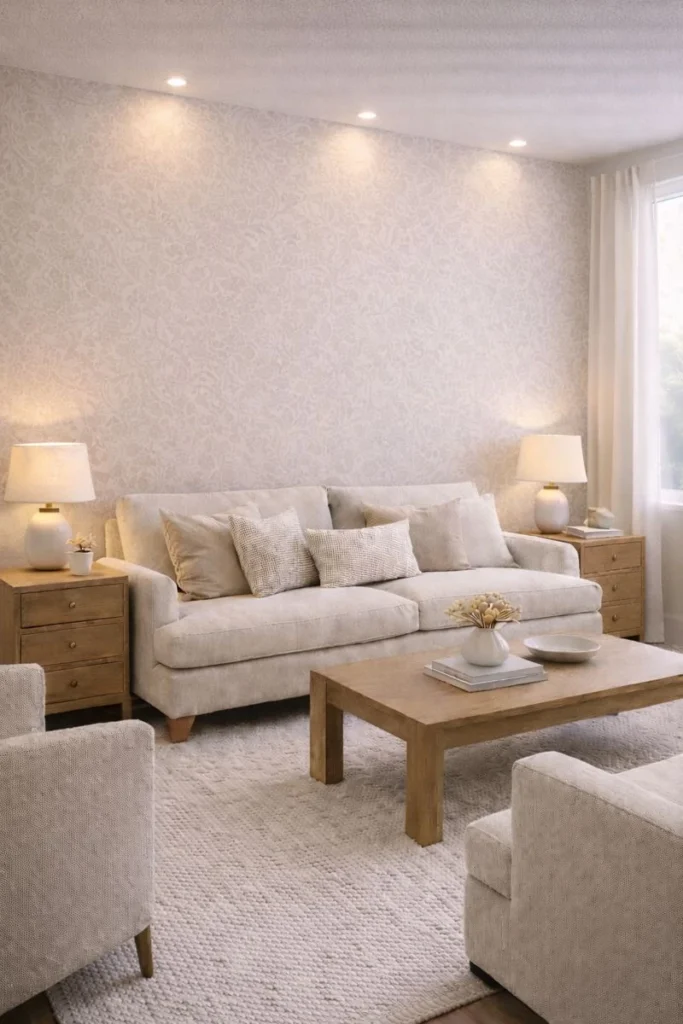 Statement Wallpaper with Subtle Drama