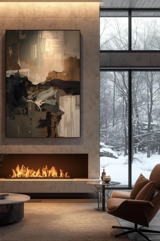 Use Modern Wall Art with Winter Tones