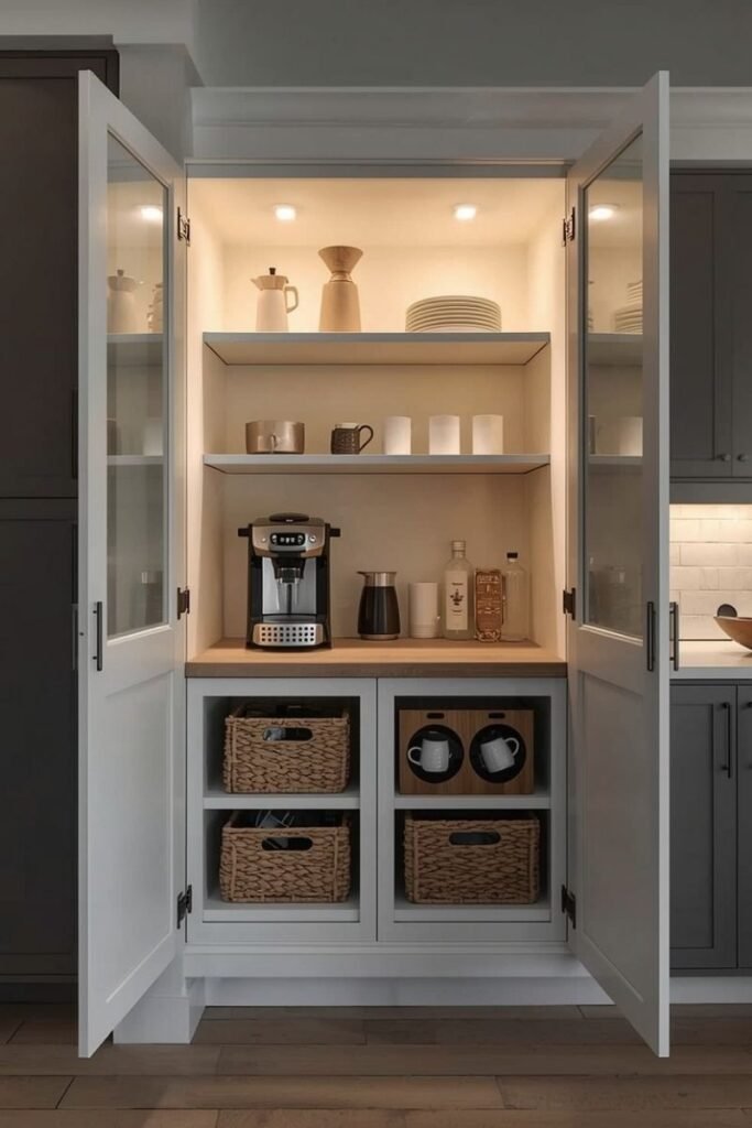 Coffee Bar Inside a Cabinet