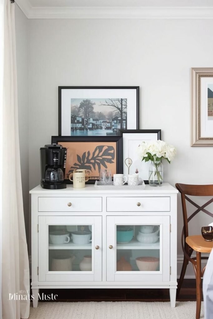 Coffee Bar in a Dining Room Nook
