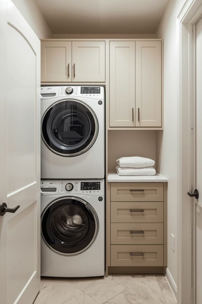 Compact Minimal Laundry Closet