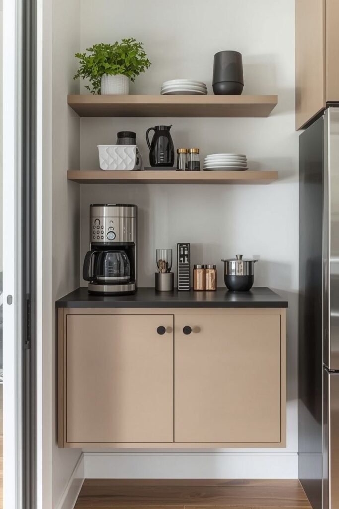 Floating Cabinet Coffee Bar