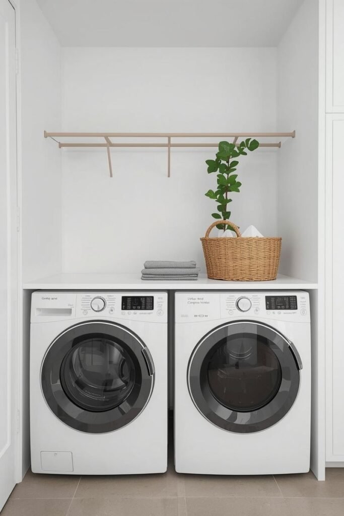 Hanging Drying Racks in Minimalist Laundry Rooms
