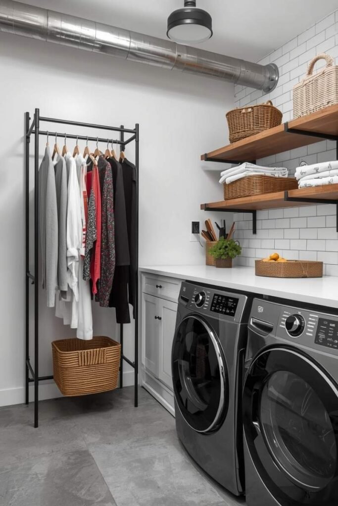 Industrial-Style Hanging Drying Racks