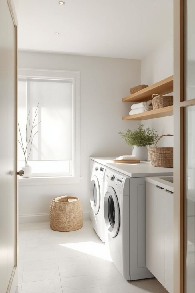 Minimal Laundry Room With Natural Light