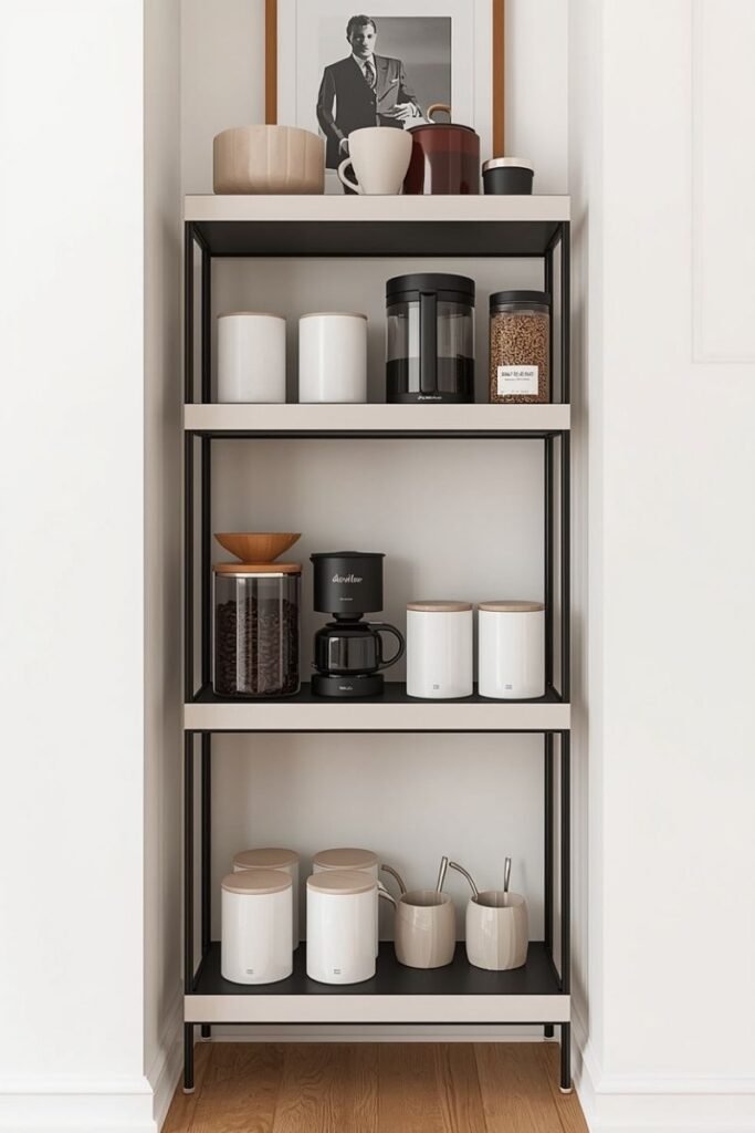 Minimalist Coffee Bar Shelf Unit