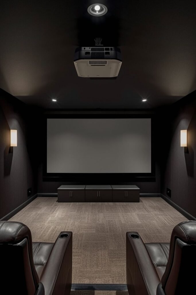 Projector-Focused Small Theater Layout
