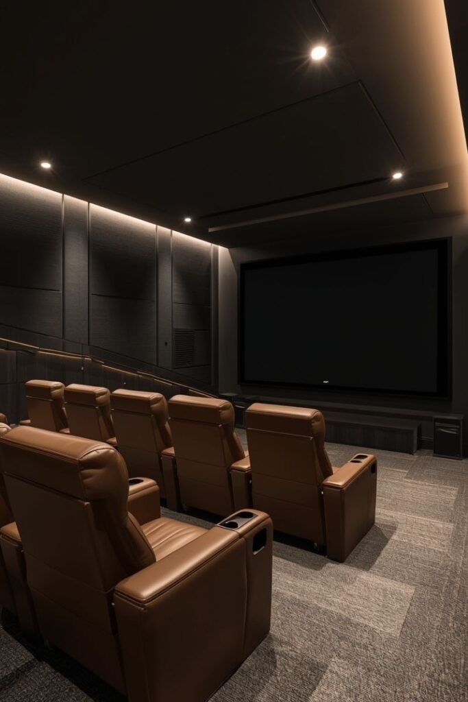 Single-Row Seating Home Theater Layout
