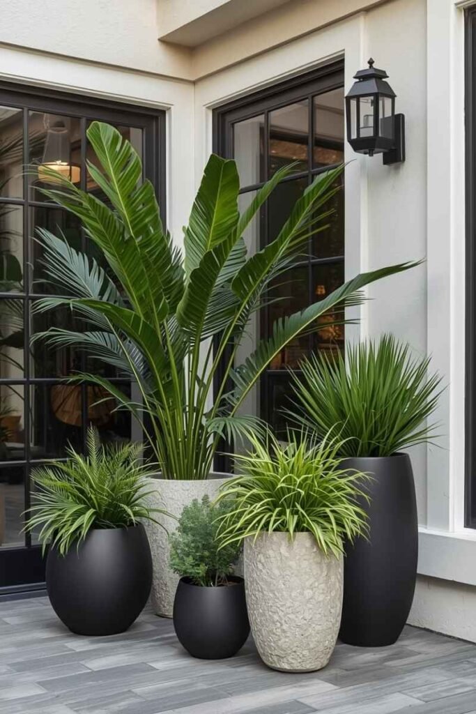 Statement Planters with Greenery