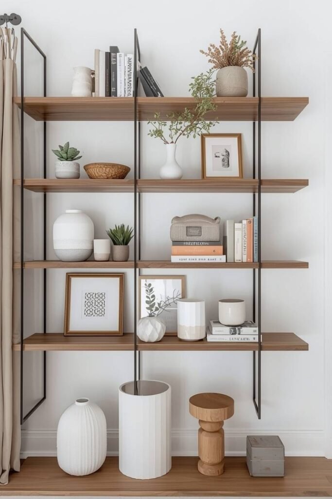 Style Shelves with Seasonal Accents