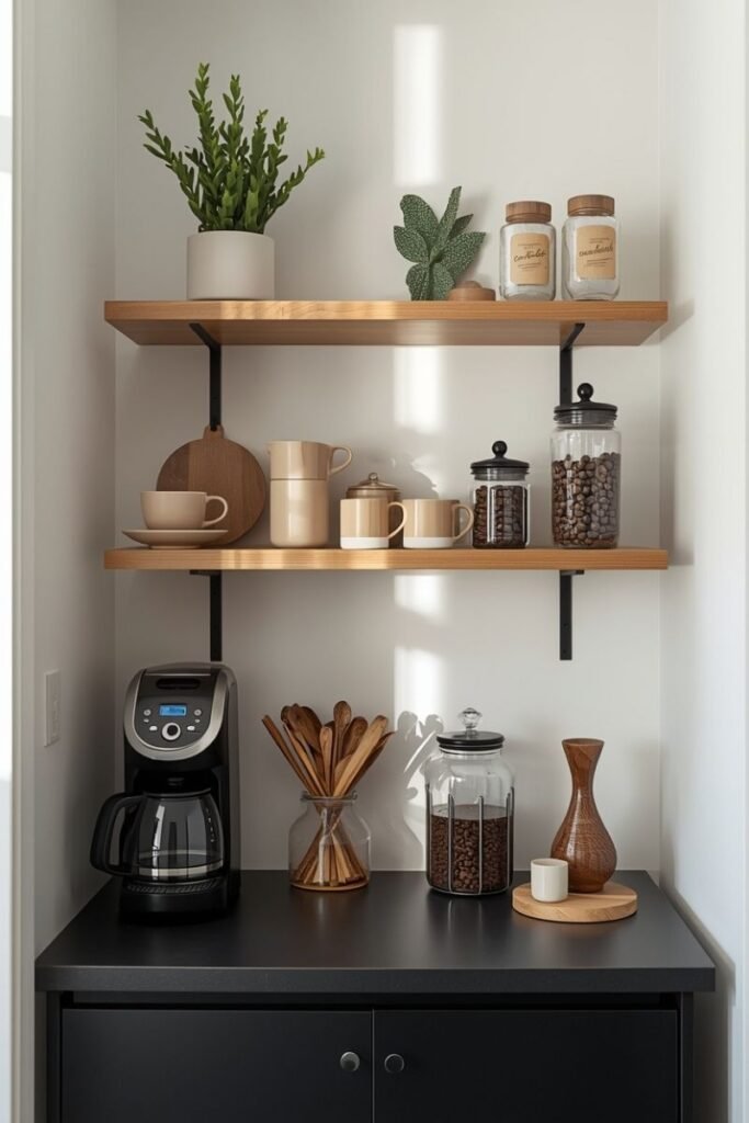 Wall-Mounted Coffee Bar Shelf
