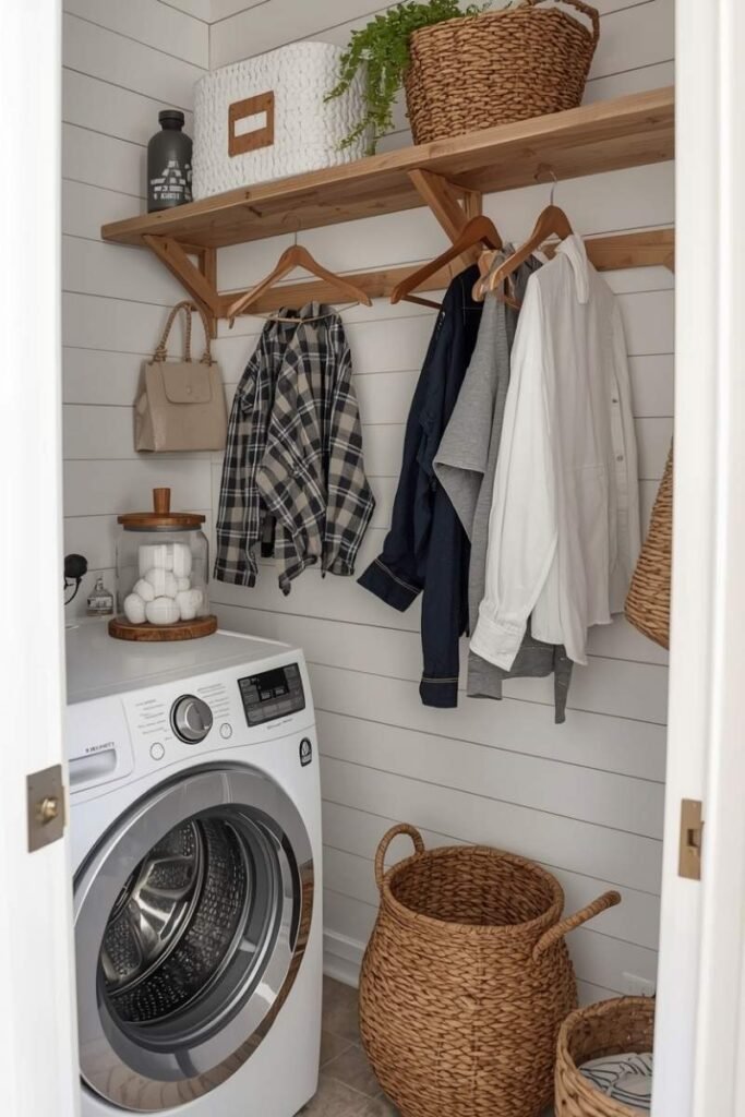 Wooden Hanging Drying Racks for a Warm Look