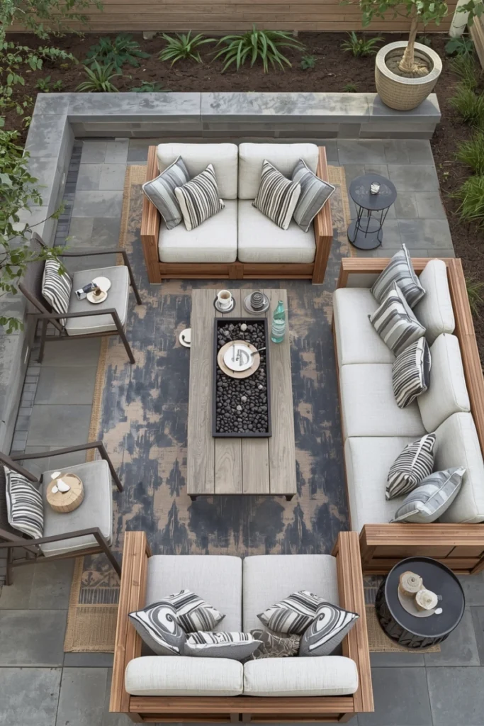 Define the Outdoor Living Room with Furniture Placement