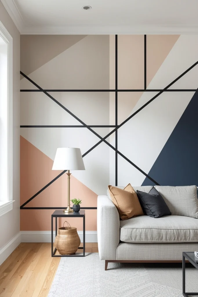 Geometric Painted Accent Wall