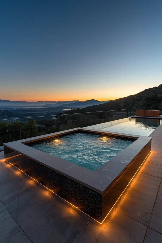 Infinity Edge Outdoor Jacuzzi with Scenic Views