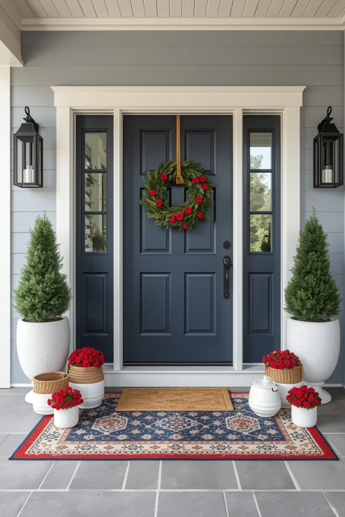 Layered Red, White & Blue Entryway Styling