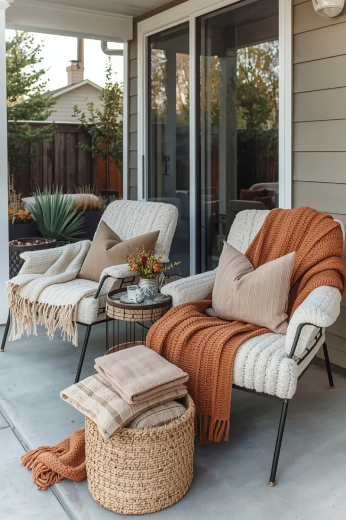 Layered Throw Blankets and Cozy Textiles