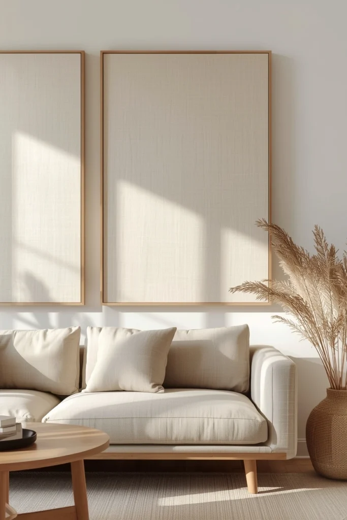 Minimal Framed Linen Panels