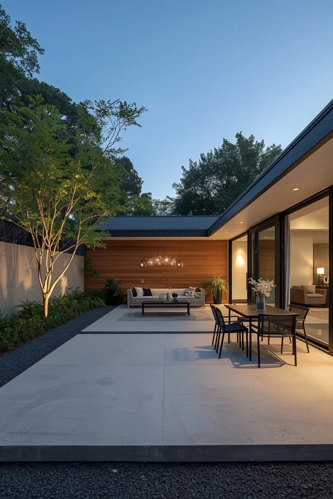 Minimalist Concrete Patio With Clean Lines