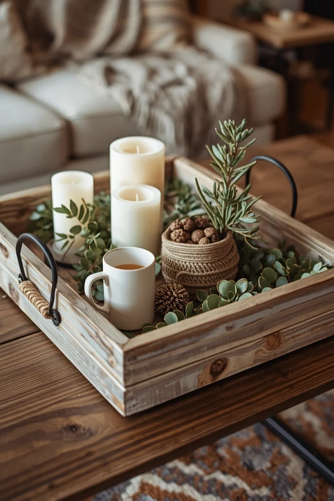 Rustic Wooden Farmhouse Tray