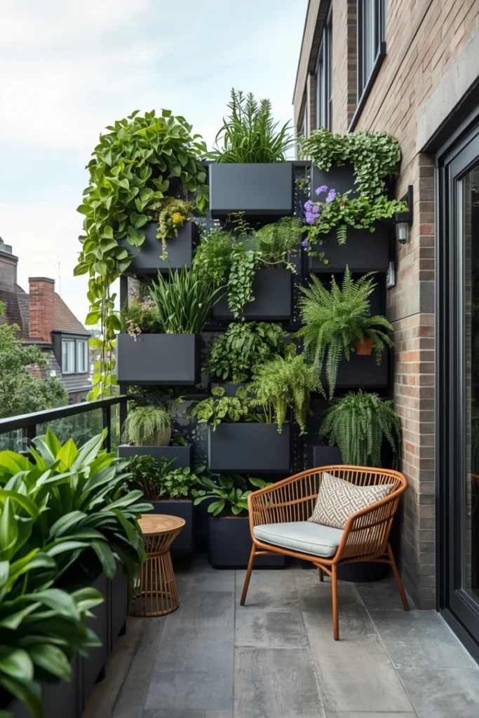 Vertical Planter Walls for Natural Screening